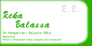 reka balassa business card