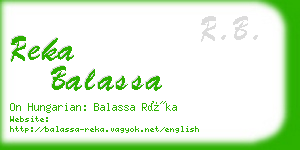 reka balassa business card
